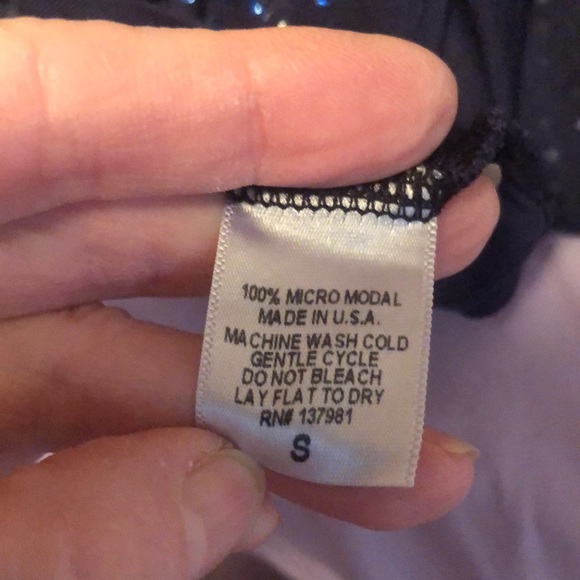 Navy Blue Sequin Scoop Neck Tank Top - Picture 11 of 11